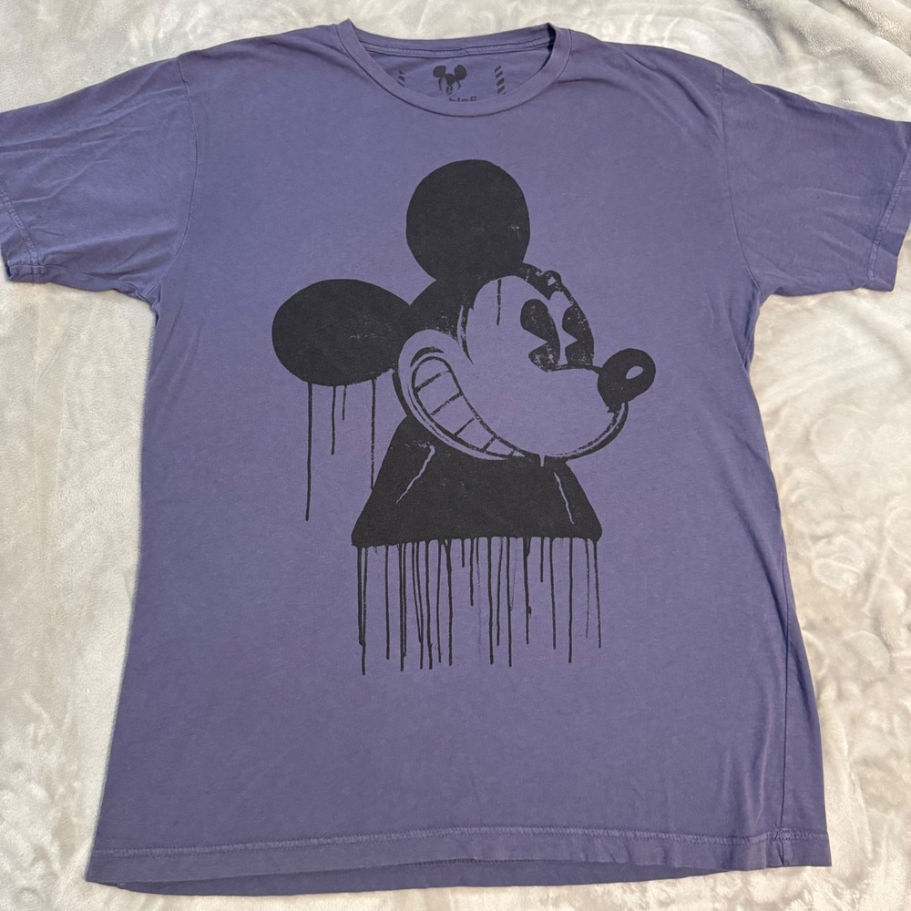Double5 Mickey Mouse Dripβ Graphic Tee Purple Size Large